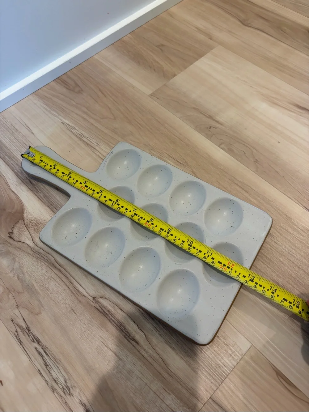 Hearth & Hand White Speckled Stoneware Deviled Egg Serving Tray Platter